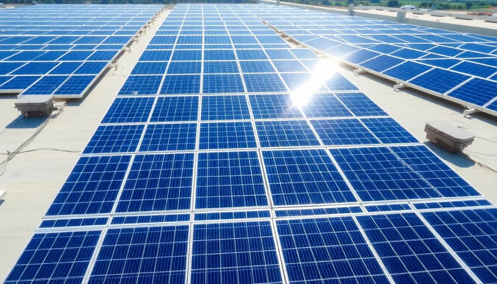 Industrial modern-solar-panels-array